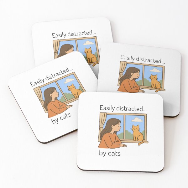 Item preview, Easily distracted by cats art designed and sold by IFdesigning .