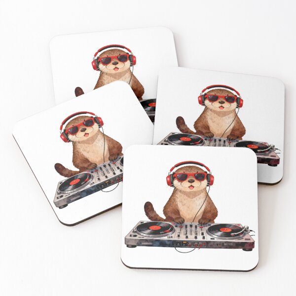 Item preview, Cool DJ Otter with Headphones designed and sold by fangt30.