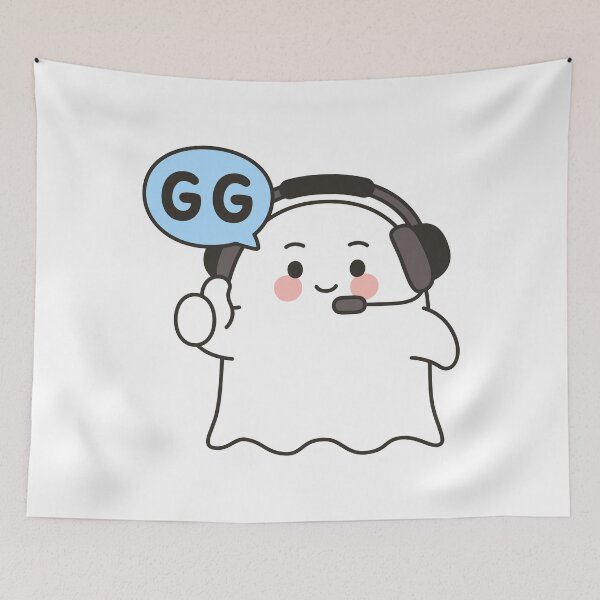 Item preview, Cute Gamer Ghost Sticker with GG Text designed and sold by BibleProject.