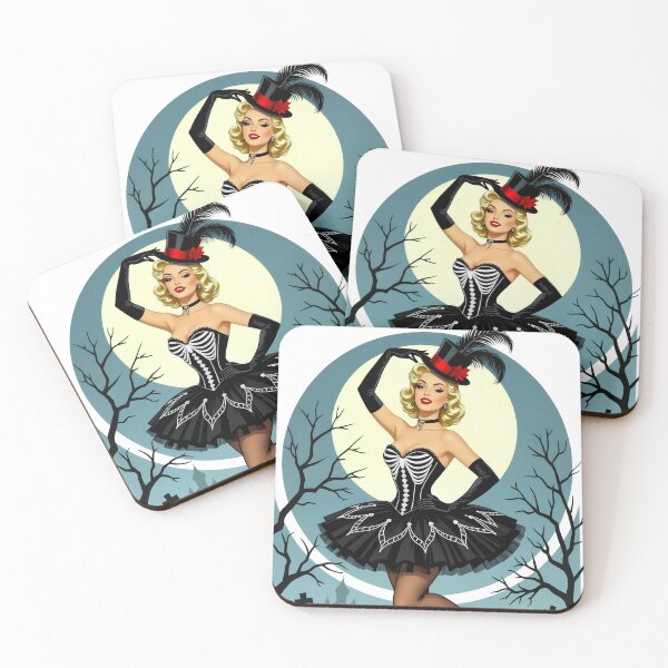 Item preview, Moonlit Skeleton Ballerina Pin-Up – Vintage Halloween Glamour designed and sold by Lightning-Lace.