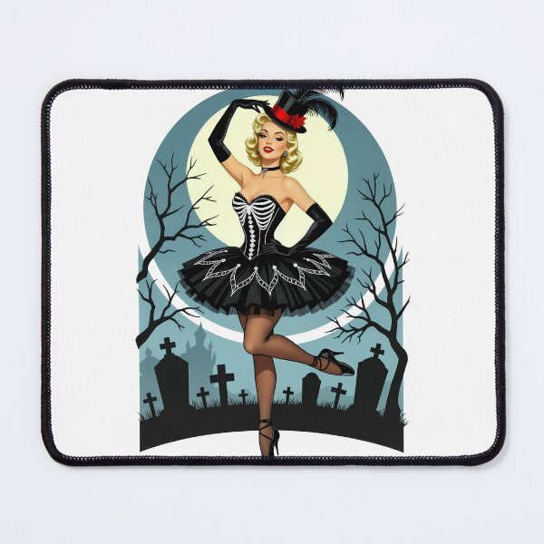 Item preview, Moonlit Skeleton Ballerina Pin-Up – Vintage Halloween Glamour designed and sold by Lightning-Lace.