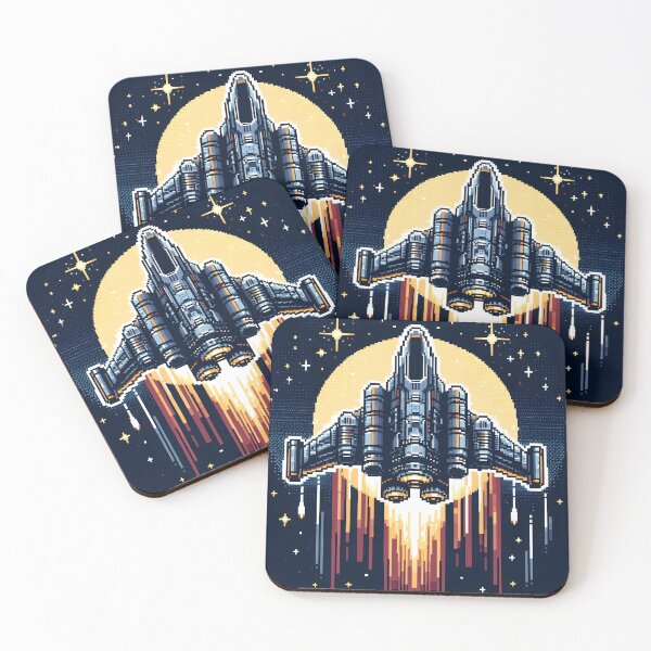 Item preview, Pixel Space Adventure: Retro Rocket Launch to the Stars. designed and sold by The-T-In-Retro.