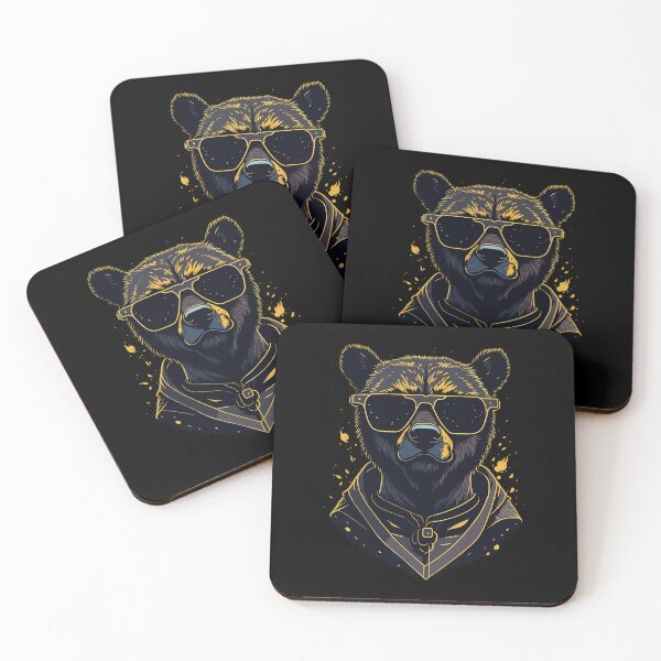 Item preview, Cartoon Street Art Bear Portrait With Sunglasses designed and sold by zaidamiere.