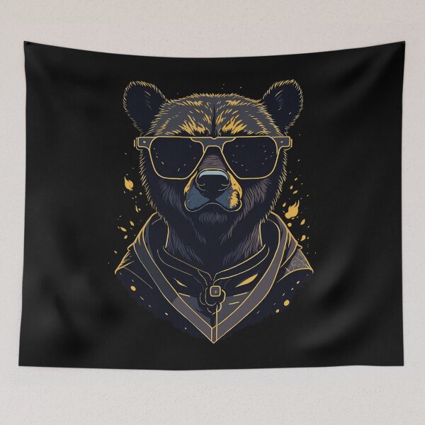 Item preview, Cartoon Street Art Bear Portrait With Sunglasses designed and sold by zaidamiere.