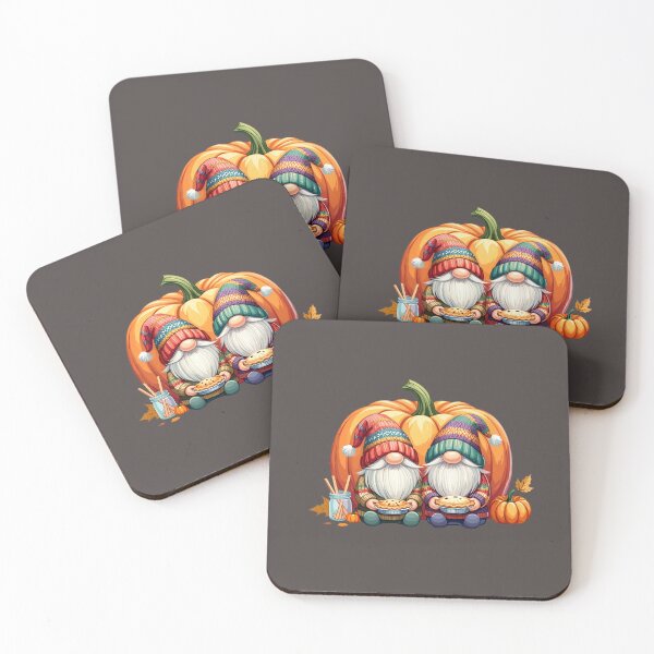 Item preview, Cozy Thanksgiving Gnomes with Pumpkin and Pie Pastel Illustration designed and sold by arceeddesign.