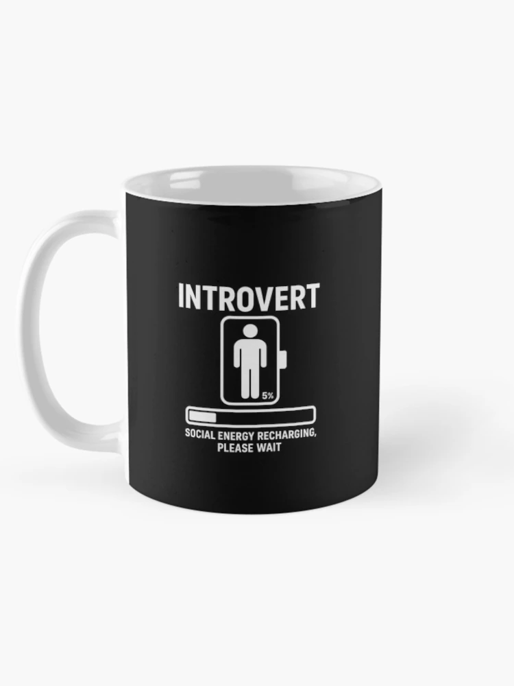 Thumbnail 5 of 6, Coffee Mug, Introvert Loading… designed and sold by Paninides.