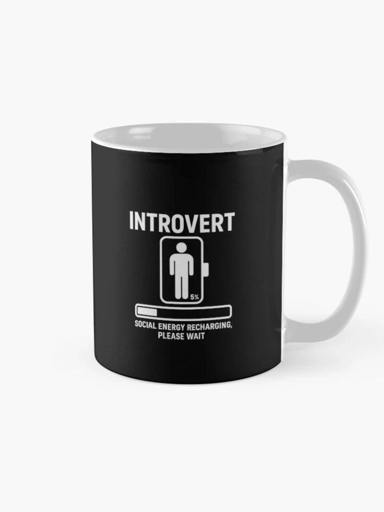 Thumbnail 3 of 6, Coffee Mug, Introvert Loading… designed and sold by Paninides.