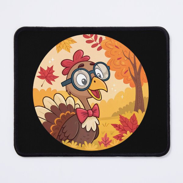 Item preview, Quirky Cartoon Turkey – Funny Thanksgiving Bird with Glasses & Bow Tie designed and sold by VividOrganica.