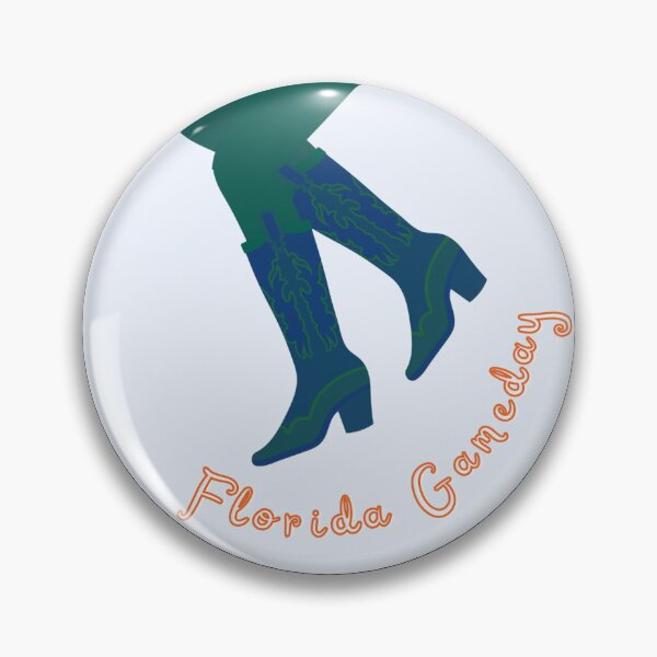 Item preview, Florida Gameday Football Boots Pin Button designed and sold by Kickoff Buttons.