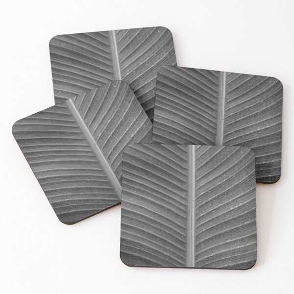 Item preview, Close-Up View of a Textured Natural Leaf in Black and White designed and sold by Nmallia.