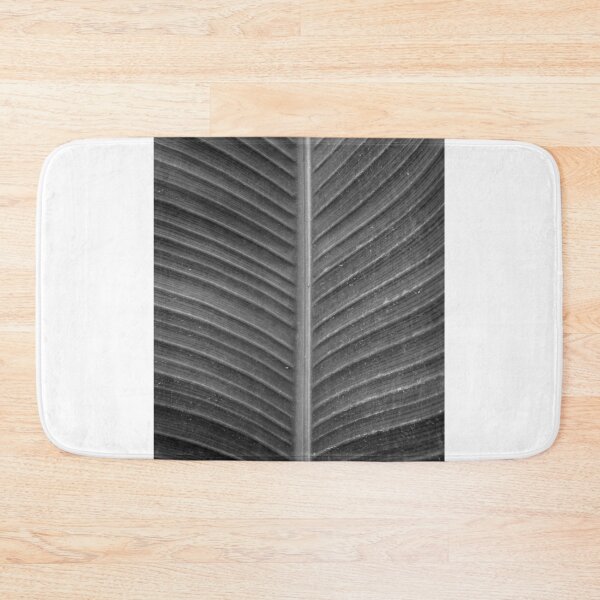 Item preview, Close-Up View of a Textured Natural Leaf in Black and White designed and sold by Nmallia.