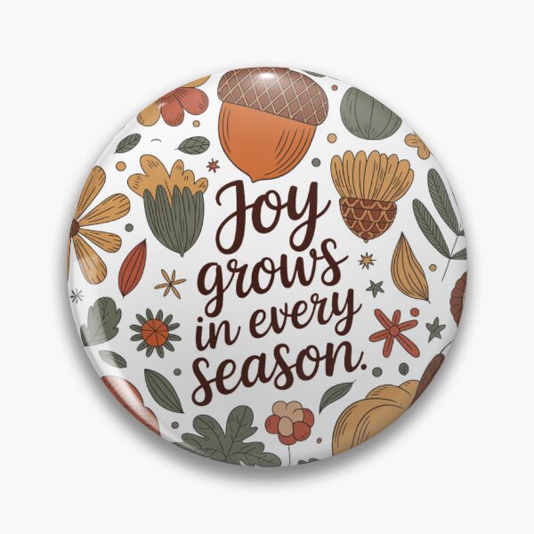 Item preview, Joy Grows in Every Season – Rustic Autumn Acorn & Floral Inspirational Design designed and sold by 5CatDesign.