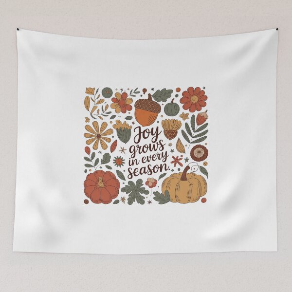 Item preview, Joy Grows in Every Season – Rustic Autumn Acorn & Floral Inspirational Design designed and sold by 5CatDesign.