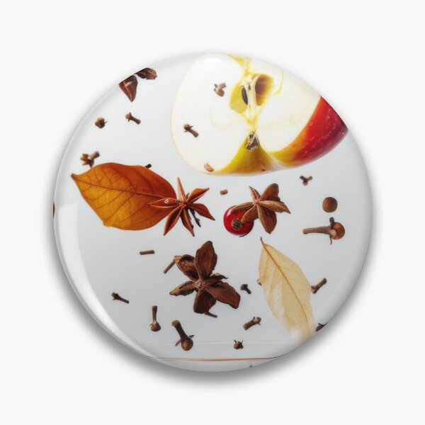 Artikelvorschau, Herbsttee mit Apfelscheiben, Preiselbeeren, Gewürzen, fallenden Zutaten in der Tasse, KI-generiert entworfen und verkauft von dvoevnore.