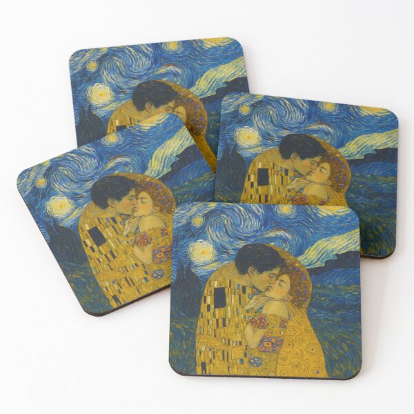 Item preview, A Klimt and Van Gogh - The Kiss During The Starry Night designed and sold by gegele.