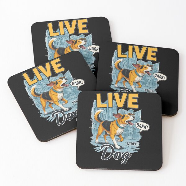 Item preview, Live, Dog, bark, street designed and sold by Red White & WG.