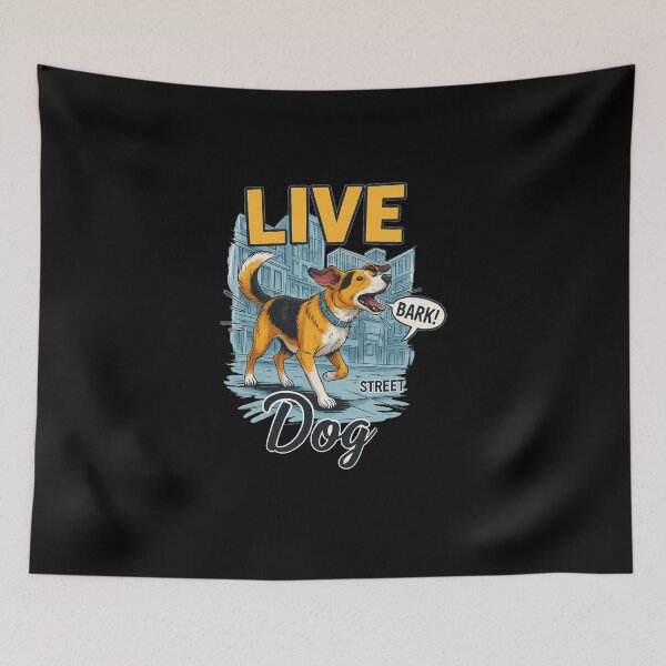 Item preview, Live, Dog, bark, street designed and sold by Red White & WG.
