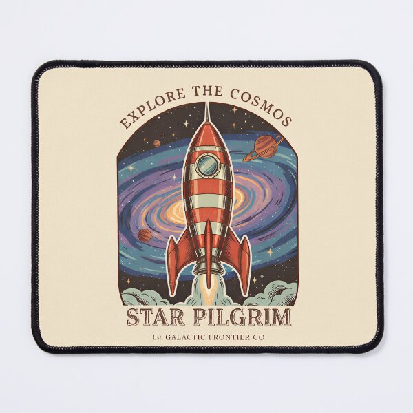 Item preview, Explore the Cosmos Retro Rocket Ship Space Design designed and sold by Imaginationbeyond.