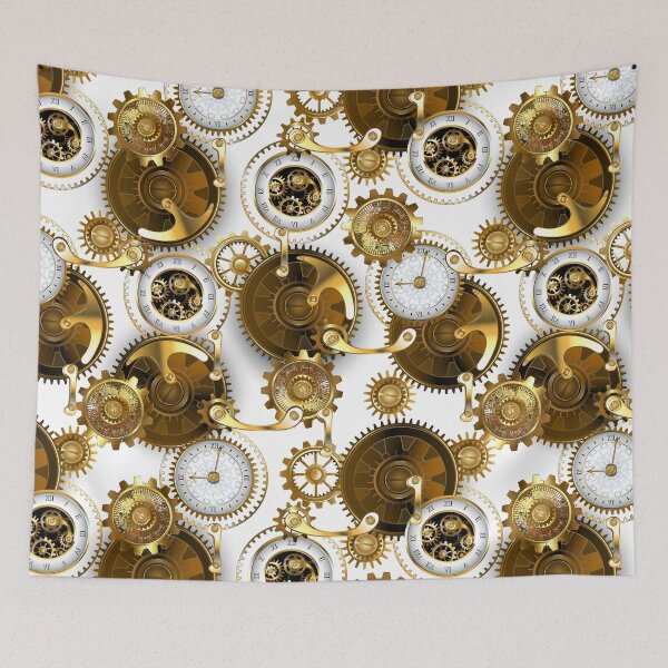 Item preview, Seamless white pattern with gears designed and sold by Blackmoon9.