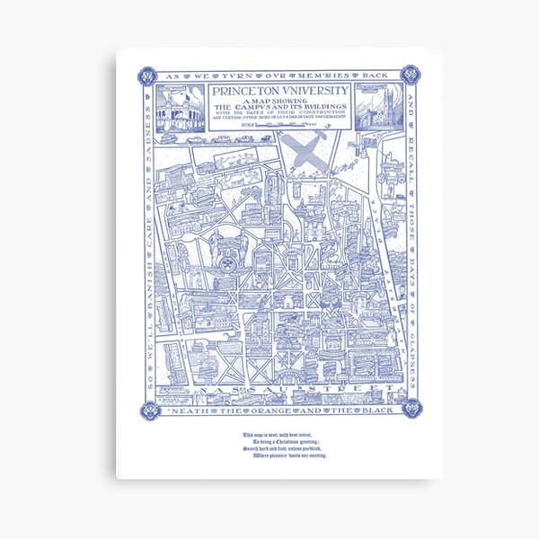 Item preview, PRINCETON university map NEW JERSEY dorm decor graduate designed and sold by FrenchPrinting.