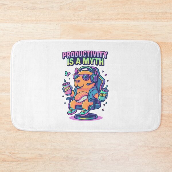 Item preview, Productivity Is a Myth – Funny Gamer Capybara Meme designed and sold by DeborahNewcombe.