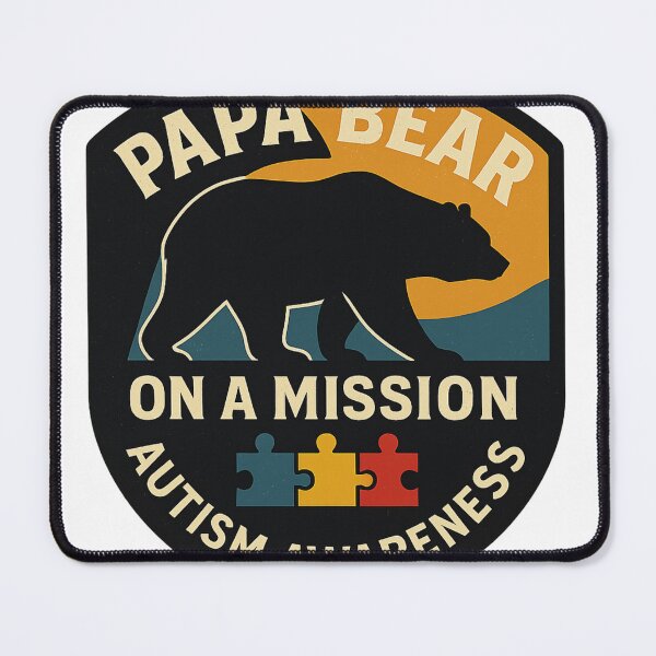 Item preview, Papa Bear on a Mission – Autism Awareness Shirt designed and sold by QuestandQuirk.