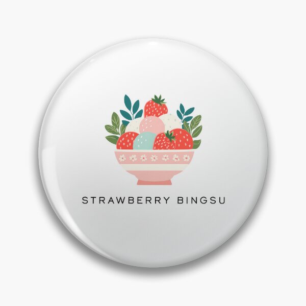 Item preview, Strawberry Bingsu – Korean Shaved Ice Dessert Illustration designed and sold by BobaBunny76.