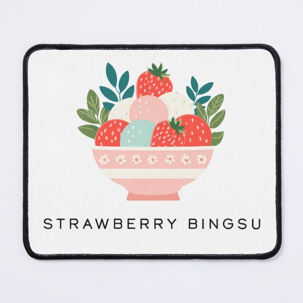 Item preview, Strawberry Bingsu – Korean Shaved Ice Dessert Illustration designed and sold by BobaBunny76.