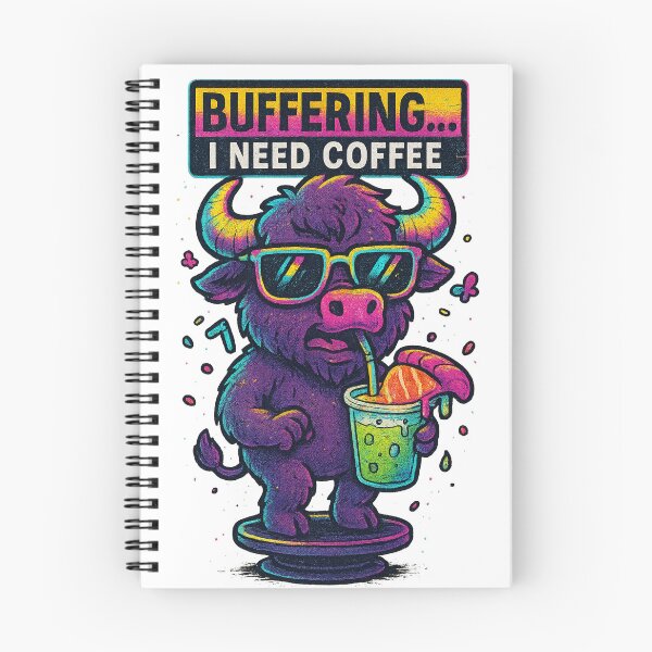 Item preview, uffering… I Need Coffee – Funny Neon Buffalo Meme designed and sold by DeborahNewcombe.