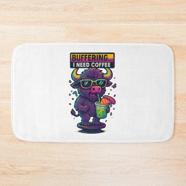 Item preview, uffering… I Need Coffee – Funny Neon Buffalo Meme designed and sold by DeborahNewcombe.