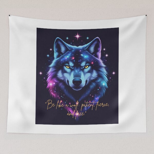Item preview, Cosmic Wolf – Fierce and Free Galaxy Art designed and sold by FusionArtStyle.