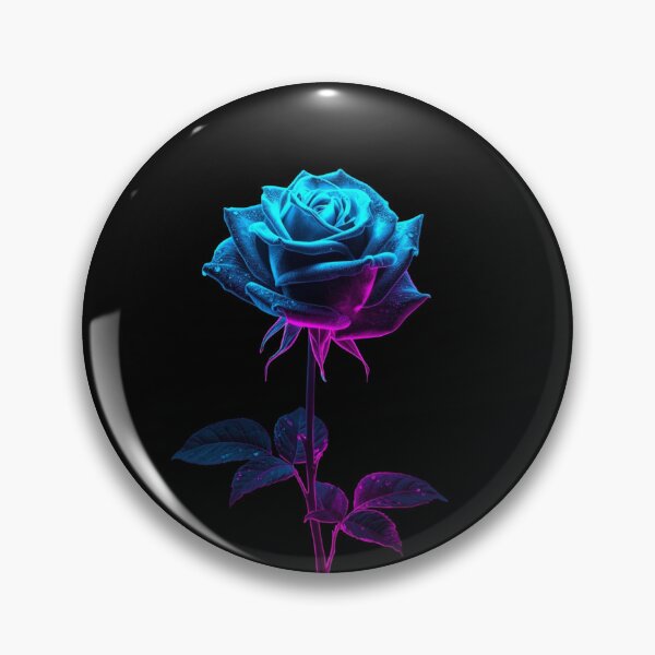 Item preview, Luminescent Neon Rose of Darkness – Blue Turquoise & Fuchsia Fantasy Flower designed and sold by PixelVibe782.