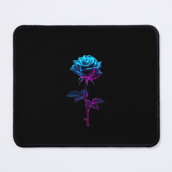 Item preview, Luminescent Neon Rose of Darkness – Blue Turquoise & Fuchsia Fantasy Flower designed and sold by PixelVibe782.