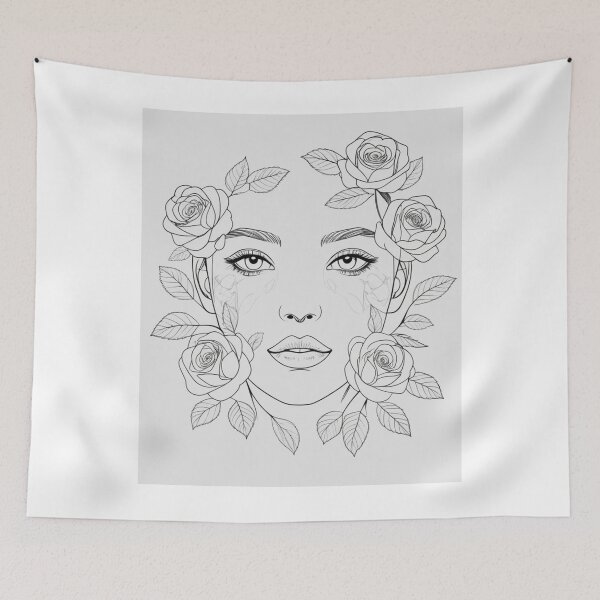 Item preview, Blooming Soul – Woman with Roses designed and sold by FusionArtStyle.