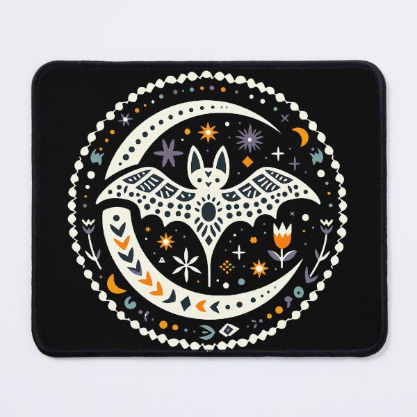 Item preview, Halloween Bat with Stars - Scandinavian Folk Art by heidiannemorris © designed and sold by FOLK ART FUSION by heidiannemorris.