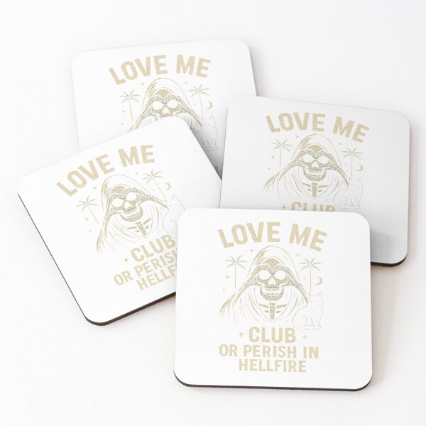 Item preview, Love Me Club – Or Perish in Hellfire Skeleton Design – Halloween Classic T-Shirt designed and sold by inkfluenceart.