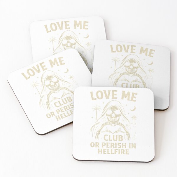 Item preview, Love Me Club – Or Perish in Hellfire Skeleton Design – Halloween Classic T-Shirt designed and sold by inkfluenceart.