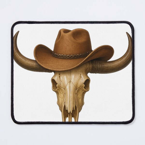 Item preview, Bull skull in cowboy hat designed and sold by Foglifter.