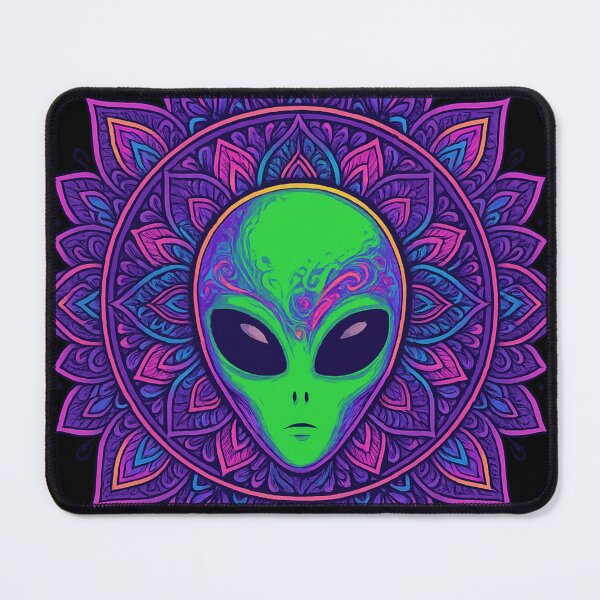 Item preview, Alien Psytrance Mandala | Visionary Neon Extraterrestrial Festival Design designed and sold by DjokosDisigns.