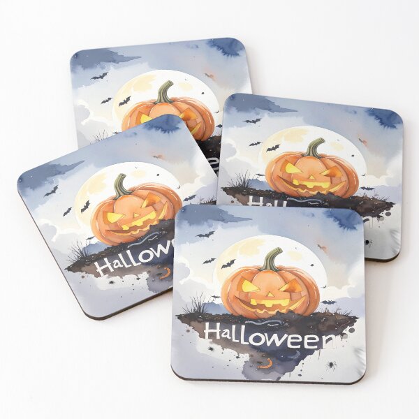 Item preview, Halloween pumpkins on the ground with insects and worms designed and sold by LiskoDesign.