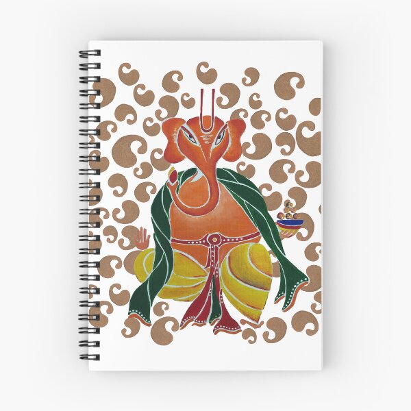 Item preview, God Ganesha sitting gracefully as golden paisley patterns enrich the background designed and sold by DollyJ.
