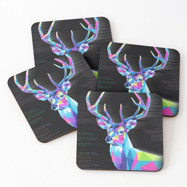 Item preview, Digital deer in futuristic glitch designed and sold by bsbd-action.