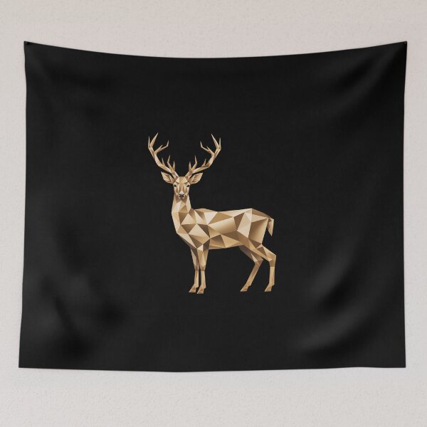 Item preview, Golden deer in geometric style designed and sold by bsbd-action.