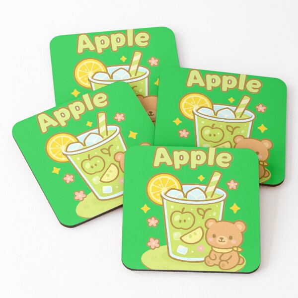 Item preview, Kawaii Apple Juice with Teddy Bear – Pastel Drink Illustration designed and sold by Aileen404.