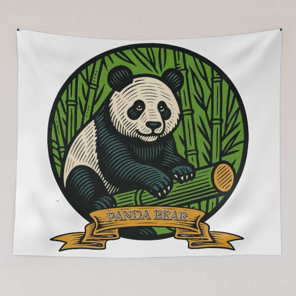 Item preview, Bamboo Bliss: Stylized Panda in Zen Jungle designed and sold by ForeverPrintsOK.