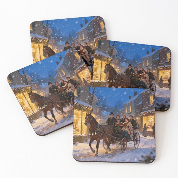 Item preview, Victorian Christmas Carriage Ride Festive Winter Village Scene designed and sold by acceleratorhams.