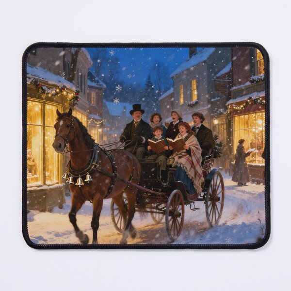 Item preview, Victorian Christmas Carriage Ride Festive Winter Village Scene designed and sold by acceleratorhams.