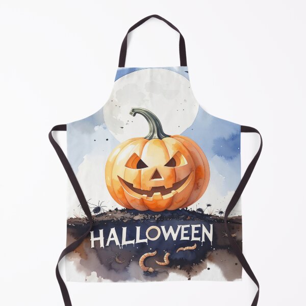 Item preview, Psycho Halloween pumpkins on the ground with insects and worms designed and sold by LiskoDesign.