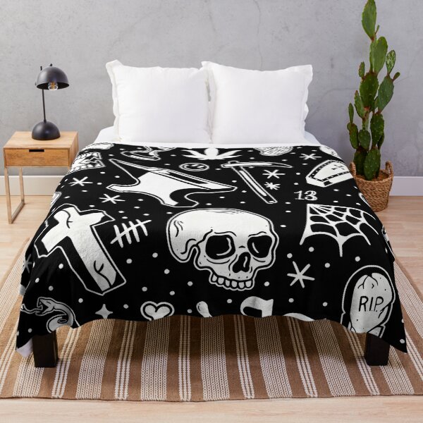 Item preview, Black & White Symbol Collage – Skulls, Crosses, Dice & More designed and sold by darkskinbender.