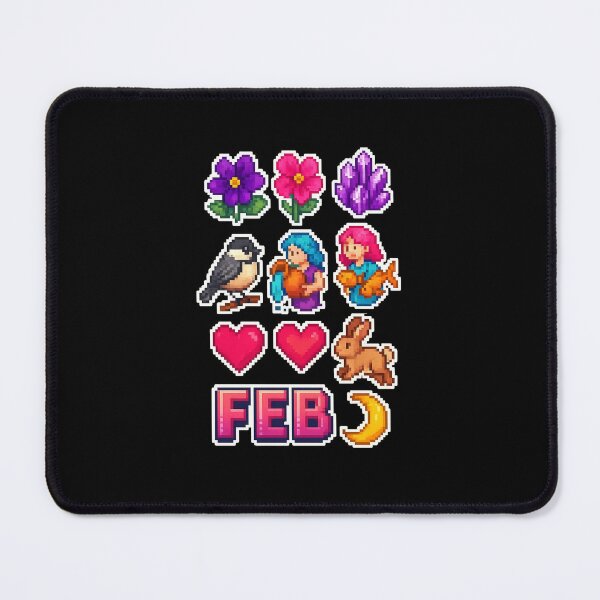 Artikelvorschau, Retro Pixel Februar Aufkleber Set entworfen und verkauft von BrushAndBreathe.